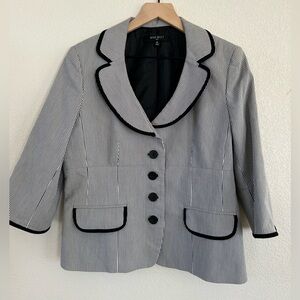 Nine West Black and White Pinstripe Blazer